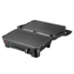 Muvip Sandwichera Inox 1800W - Placas Antiadherentes Reversibles Grill, Lisa - Selector de Temperatura - Placa Superior Basculante - Asas Tacto Frio - Imagen 3