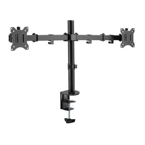 177156_1 Cromad Soporte de Mesa con Brazos Articulados para 2 Monitores de 13"-32" - Giratorio, Inclinable y Extensible - Gestion de Cables - Peso Max. Total 16kg - VESA 100x100mm - Imagen 1