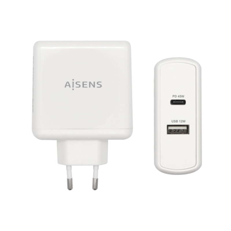 178066_1 Aisens Cargador para Smartphone 57W 1x USB-C PD3.0 45W, 1x USB-A 5V/2.4A 12W - Imagen 1