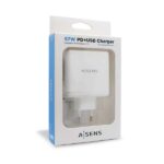 Aisens Cargador para Smartphone 57W 1x USB-C PD3.0 45W, 1x USB-A 5V/2.4A 12W - Imagen 2