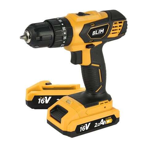 178846_1 Blim Taladro Percutor a Bateria 16V 2Ah - 30Nm Par Maximo - 2 Velocidades 0-400/0-1500rpm - Incluye 2 Baterias y Maletin de Transporte - Imagen 1