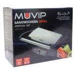 Muvip Sandwichera Grill 1600W - Apertura hasta 180º - Temperatura Regulable - Placa Superior Basculante - Asa Tacto Frio - Imagen 3