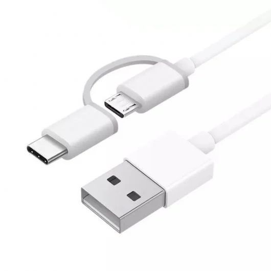 179176_1 Xiaomi Cable USB-A a MicroUSB con Adaptador a USB-C - Longitud 1m - Color Blanco - Imagen 1