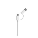 Xiaomi Cable USB-A a MicroUSB con Adaptador a USB-C - Longitud 1m - Color Blanco - Imagen 2