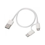 Xiaomi Cable USB-A a MicroUSB con Adaptador a USB-C - Longitud 1m - Color Blanco - Imagen 3