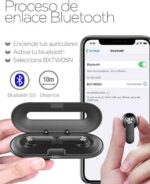 Ksix Leaf Auriculares Inalambricos con Microfono Bluetooth 5.0 - Autonomia hasta 4h - Control Tactil - Compatibles con Asistente de Voz - Estuche de Carga Metalico - Imagen 2