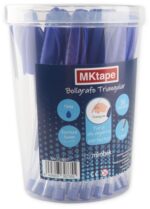 MKtape Pack de 36 Boligrafos Triangulares de Bola - Punta Redonda de 1.0mm - Escritura Suave - Color Azul - Imagen 2