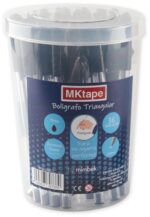 MKtape Pack de 36 Boligrafos Triangulares de Bola - Punta Redonda de 1.0mm - Escritura Suave - Color Negro - Imagen 2