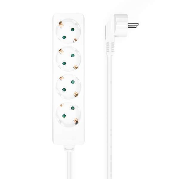 181736_1 Aisens Regleta Multiple de 4 Tomas sin Interruptor con Cable 3×1.5mm2 - 1.4m - Color Blanco - Imagen 1