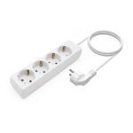Aisens Regleta Multiple de 4 Tomas sin Interruptor con Cable 3×1.5mm2 - 1.4m - Color Blanco - Imagen 2