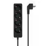 Regleta Múltiple de 4 Tomas sin Interruptor con Cable 3×1.5mm2 - 1.4m - Color Negro
