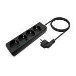Regleta Múltiple de 4 Tomas sin Interruptor con Cable 3×1.5mm2 - 1.4m - Color Negro - Imagen 3