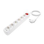 Aisens Regleta Multiple de 6 Tomas con Interruptor con Cable 3×1.5mm2 - 1.4m - Color Blanco - Imagen 2