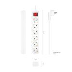 Aisens Regleta Multiple de 6 Tomas con Interruptor con Cable 3×1.5mm2 - 1.4m - Color Blanco - Imagen 3