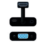 Nanocable Conversor HDMI a SVGA+audio - HDMI A/M-SVGA/H+Jack 3.5/H - 10cm+1.0m - Color Negro - Imagen 2