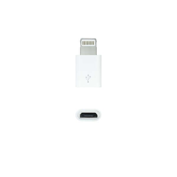 183371_1 Nanocable Adaptador Lightning a Micro USB - Lightning/M-Micro B/H - Color Blanco - Imagen 1
