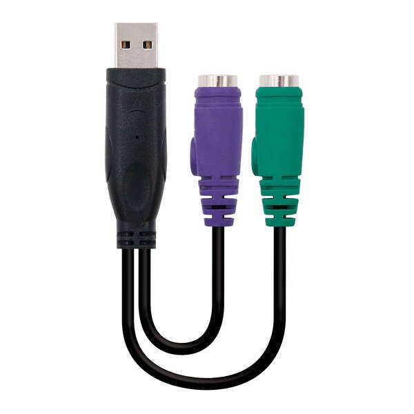 CABLE CONVERSOR NANO CABLE USB A/M - 2xPS/2/H 15CM NEGRO (TECLADO-RATON) - miniatura 2