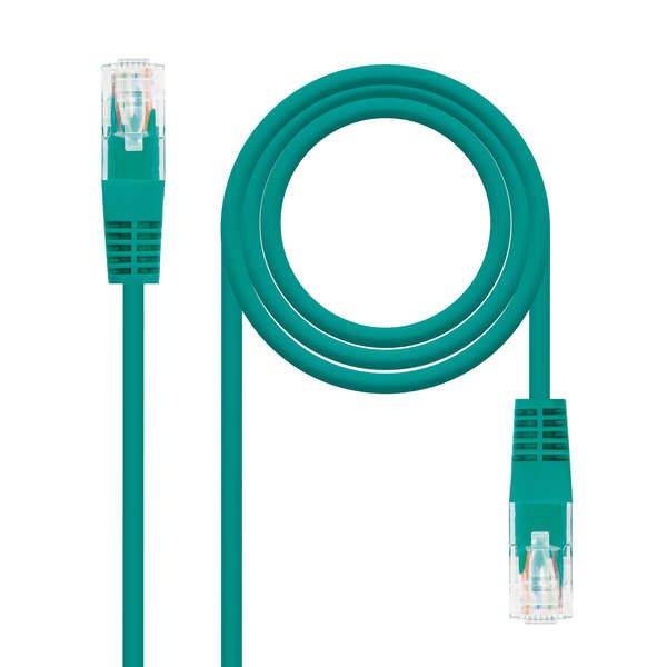 183601_1 Nanocable Cable Red Latiguillo RJ45 CAT.6 UTP AWG24 - 25 cm - Color Verde - Imagen 1