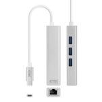 Nanocable Conversor USB-C a Ethernet Gigabit + 3xUSB 3.0 - Aluminio - 15 cm - Color Plata - Imagen 2