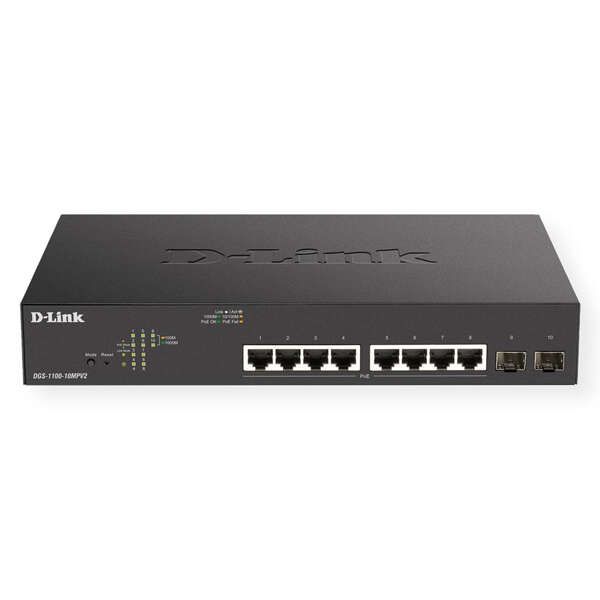 185406_1 D-Link Switch Semigestionable 8 Puertos Gigabit PoE 130W + 2 Puertos Combo - Imagen 1