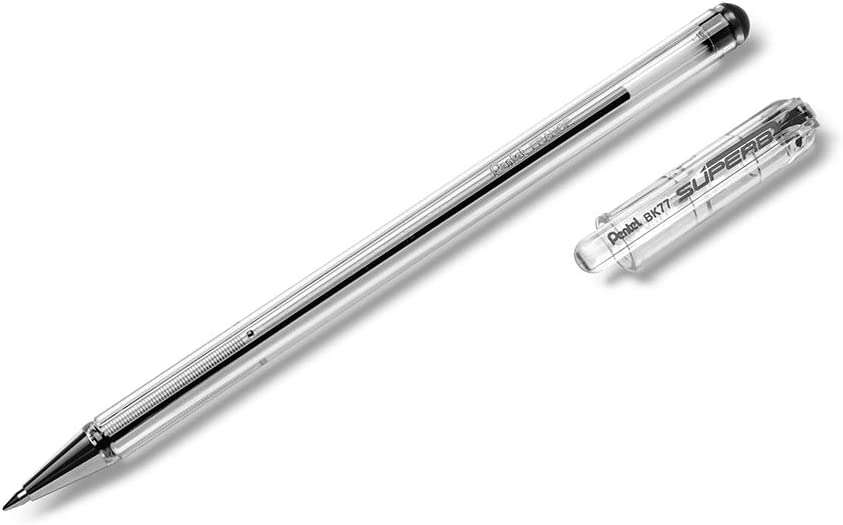 186601_1 Pentel SuperB Boligrafo de Bola - Punta Fina 0.7mm - Trazo 0.35mm - Tinta con Base de Aceite - Color Negro - Imagen 1