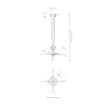 Aisens Soporte Universal Giratorio - Inclinable y Extensible de Techo para Proyector - Hasta 13.5Kg - Color Blanco - Imagen 2