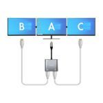 Aisens Conversor USB-C a 2xHDMI 4K SST MST/USB2.0/USB-C PD 60W - USB-C/M-2xHDMI/H-USB-A/H-USB-C/H - 15CM - Color Gris - Imagen 4