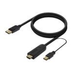 Aisens Cable Conversor Activo HDMI 2.0 + USB ALIM. a DisplayPort V1.2 - HDMI/M-USB/M-DP/M - 1.8M - Color Negro - Imagen 2