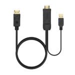 Aisens Cable Conversor Activo HDMI 2.0 + USB ALIM. a DisplayPort V1.2 - HDMI/M-USB/M-DP/M - 1.8M - Color Negro - Imagen 3