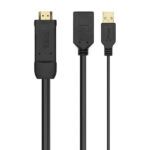 Aisens Conversor Activo HDMI 2.0 + USB ALIM. a DisplayPort V1.2 - HDMI/M-USB/M-DP/H - 10CM - Color Negro