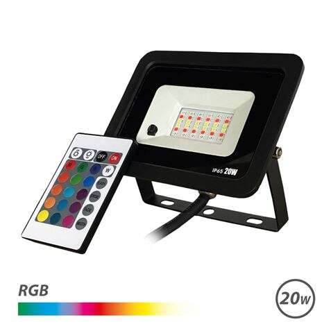 189066_1 Elbat Foco Led RGB 20W - Control Remoto - IP65 - Ideal para Exterior - Imagen 1