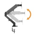 Cromad Soporte de Mesa con Piston de Gas para 2 Monitores de 17"-27" - Ajustable en Altura, Giratorio e Inclinable - Gestion de Cables - Peso por Brazo Max 6.5kg - VESA Max 100x100mm - Imagen 2