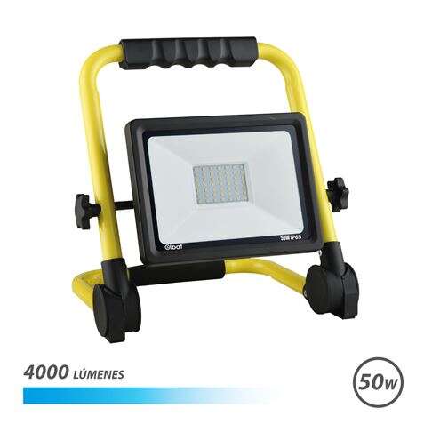 189266_1 Elbat Foco Led con Soporte Plegable 50W - 4000lm - Luz Fria 6500K - Cable de 1.50m - Imagen 1