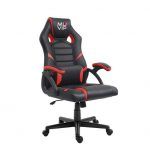 Silla Gaming Muvip GM1000 - Reposabrazos Acolchados - Cojín Lumbar - Altura Regulable - Pistón Clase 2 - Sistema de Bloqueo - Color Negro/Rojo