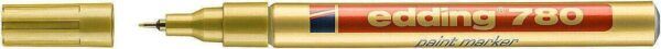 Edding 780 Rotulador Permanente de Tinta Opaca - Punta Redonda - Trazo 0.8mm - Puntas de Recambio Disponibles - Secado Rapido - Color Oro - Imagen 1