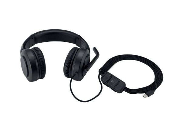 Kensington H1000 Auriculares con Microfono USB-C - Diadema Ajustable - Almohadillas Acolchadas - Controles en Cable - Cable Trenzado de 1.80m - Color Negro - Imagen 3
