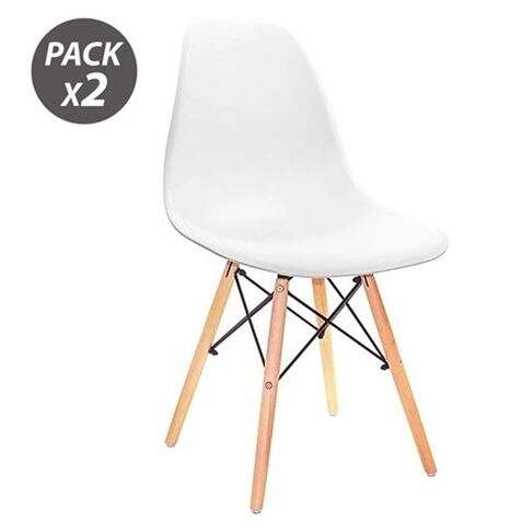 193971_1 Muvip Pack 2 Sillas Design D100 - Color Blanco - Imagen 1
