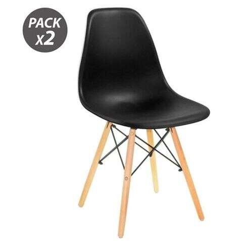 193976_1 Muvip Pack 2 Sillas Design D100 - Color Negro - Imagen 1