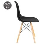 Muvip Pack 2 Sillas Design D100 - Color Negro - Imagen 2