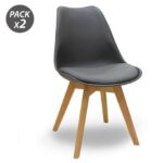 Pack de 2 Sillas grises Design D200 Muvip