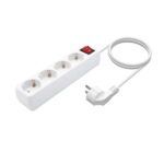 Aisens Regleta de 4 Tomas Schuko con Cable de 1.4m - Proteccion Infantil - Color Blanco - Imagen 2