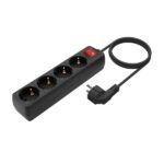 Aisens Regleta de 4 Tomas Schuko con Cable de 1.4m - Interruptor On/Off - Proteccion Infantil - Color Negro - Imagen 2