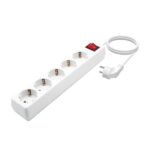 Aisens Regleta de 5 Tomas Schuko con Cable de 1.4m - Interruptor On/Off - Proteccion Infantil - Color Blanco - Imagen 2
