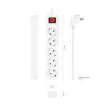 Aisens Regleta de 5 Tomas Schuko con Cable de 1.4m - Interruptor On/Off - Proteccion Infantil - Color Blanco - Imagen 3