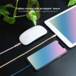 Nanocable Pack de 3 Cables Mallados USB-A Macho a Lightning Macho - Longitud 1m - Colores Rosa, Dorado y Azul - Imagen 2