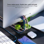 Nanocable Pack de 3 Cables Mallados USB-A Macho a Lightning Macho - Longitud 1m - Colores Rosa, Dorado y Azul - Imagen 3