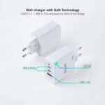 Tooq Cargador de Pared GaN 2 USB-C/PD + USB-A/QC 65W - Color Blanco - Imagen 2