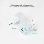 Tooq Cargador de Pared GaN USB-C/PD + USB-A/QC 30W - Color Blanco - Imagen 2