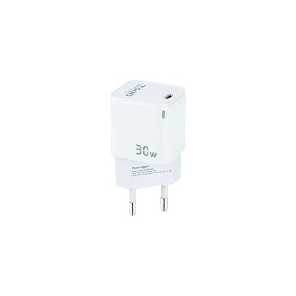 198161_1 Tooq Cargador de Pared GaN USB-C/PD 30W - Color Blanco - Imagen 1