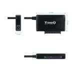 Tooq Adaptador USB 3.0 USB-A a SATA para Discos Duros de 2.5? y 3.5? con Alimentador - Color Negro - Imagen 2